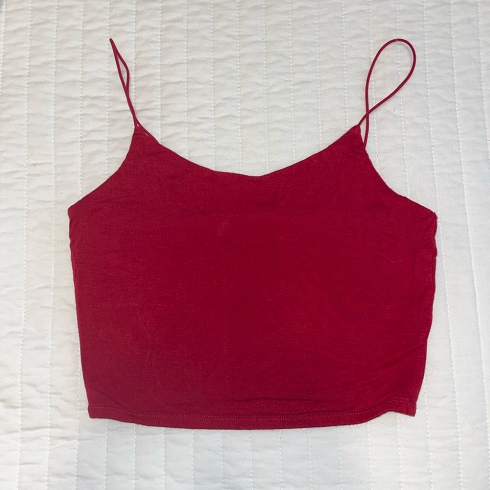 Scarlet Red, Thin Strapped Tank Top/Crop Top, from Garage